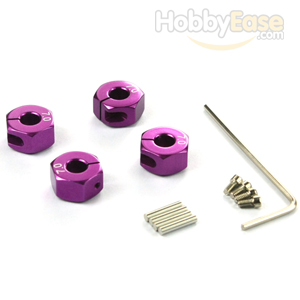 Purple Aluminum Wheel Adaptors with Lock Screws - 7mm