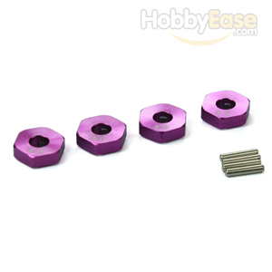 Blue Aluminum Wheel Adaptors with Pins - 4mm