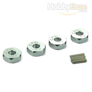 Silver Aluminum Wheel Adaptors with Pins - 4mm