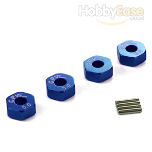 Blue Aluminum Wheel Adaptors with Pins - 5mm