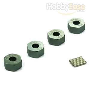 Titanium Color Aluminum Wheel Adaptors with Pins - 6mm