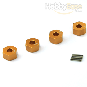 Golden Aluminum Wheel Adaptors with Pins - 7mm