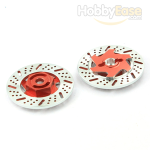 Red Aluminum Wheel Adaptors w/ inseparate brake disc