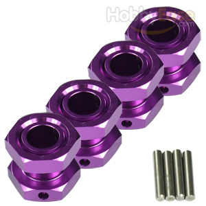 Purple Aluminum 1/8 Wheel Adaptors with Wheel Stopper Nuts