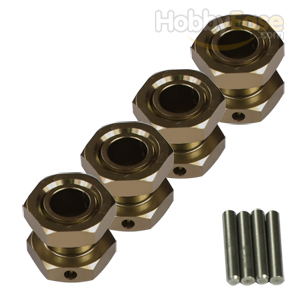 Titanium Color Aluminum 1/8 Wheel Adaptors with Wheel Stopper Nuts