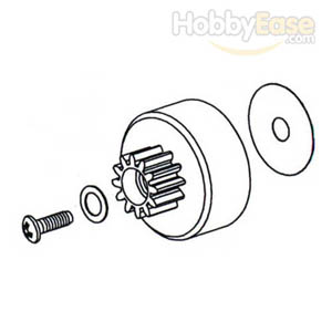 Clutch gear w/screw & washer (For Japan engine)