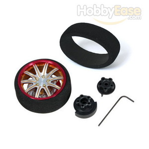 Golden colour red flange Aluminum Pistol Transmitter Steering Wheel[10 spoke]