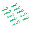 Green 45&deg; Small-ring Body Clips 10PCS