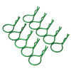 Green 45° Large-ring Body Clips 10PCS [59909G]