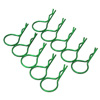 Green 45&deg; Large-ring Body Clips 10PCS