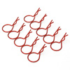 Red 45&deg; Large-ring Body Clips 10PCS