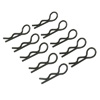 Black 45&deg; Medium-ring Thickened Body Clips 10PCS