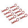 Red 45° Medium-ring Thickened Body Clips 10PCS [59910R]