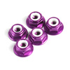 Purple Aluminum 4mm Flanged Lock Nut [57124P]