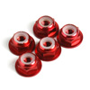 Red Aluminum 4mm Flanged Lock Nut [57124R]