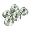 Silver Aluminum 4mm Flanged Lock Nut [57124S]