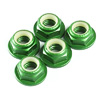 Green Aluminum 5mm Flanged Lock Nut