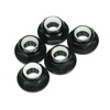 Black Aluminum 5mm Flanged Lock Nut [57125K]
