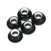 Black Aluminum 5mm Flanged Lock Nut