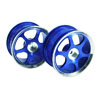 Blue 6-spoke Aluminum Wheels 1 pair(1/10 Car)