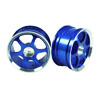 Blue 6-spoke Aluminum Wheels 1 pair(1/10 Car)