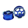 Blue 6-spoke Aluminum Wheels 1 pair(1/10 Car)