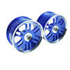 Blue 6 Dual-spoke Aluminum Wheels 1 pair(1/10 Car)