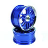 Blue 6 Dual-spoke Aluminum Wheels 1 pair(1/10 Car)
