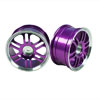 Purple 6 Dual-spoke Aluminum Wheels 1 pair(1/10 Car)