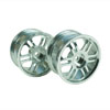 Silver 6 Dual-spoke Aluminum Wheels 1 pair(1/10 Car)