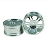 Silver 6 Dual-spoke Aluminum Wheels 1 pair(1/10 Car)