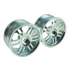 Silver 6 Dual-spoke Aluminum Wheels 1 pair(1/10 Car)