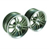 Titanium Color 6 Dual-spoke Aluminum Wheels 1 pair(1/10 Car)