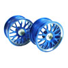 Blue 10 Y-spoke Aluminum Wheels 1 Pair(1/10 Car)