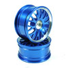 Blue 10 Y-spoke Aluminum Wheels 1 Pair(1/10 Car)