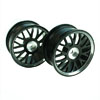 Black 10 Y-spoke Aluminum Wheels 1 Pair(1/10 Car)