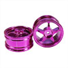 Purple 5-spoke Painted Wheels 1 pair(1/10 Car)