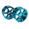 Blue 6-spoke Painted Wheels 1 pair(1/10 Car)