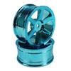 Blue 6-spoke Painted Wheels 1 pair(1/10 Car)