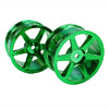 Green 6-spoke Painted Wheels 1 pair(1/10 Car)