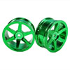 Green 6-spoke Painted Wheels 1 pair(1/10 Car)