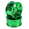 Green 6-spoke Painted Wheels 1 pair(1/10 Car)