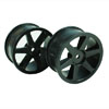 Black 6-spoke Painted Wheels 1 pair(1/10 Car)
