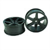 Black 6-spoke Painted Wheels 1 pair(1/10 Car)