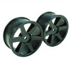 Black 6-spoke Painted Wheels 1 pair(1/10 Car)