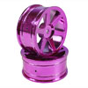 Purple 6-spoke Painted Wheels 1 pair(1/10 Car)