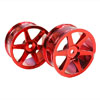 Red 6-spoke Painted Wheels 1 pair(1/10 Car)