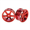 Red 6-spoke Painted Wheels 1 pair(1/10 Car)
