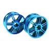 Blue 6 dual-spoke Painted Wheels 1 pair(1/10 Car)