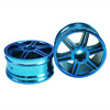 Blue 6 dual-spoke Painted Wheels 1 pair(1/10 Car)